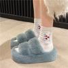 New Women Winter Fashion Faux Fur Home Cotton Shoes Warm and Soft Platform Slippers Women Flat Ladies Shoes Zapatos De Mujer