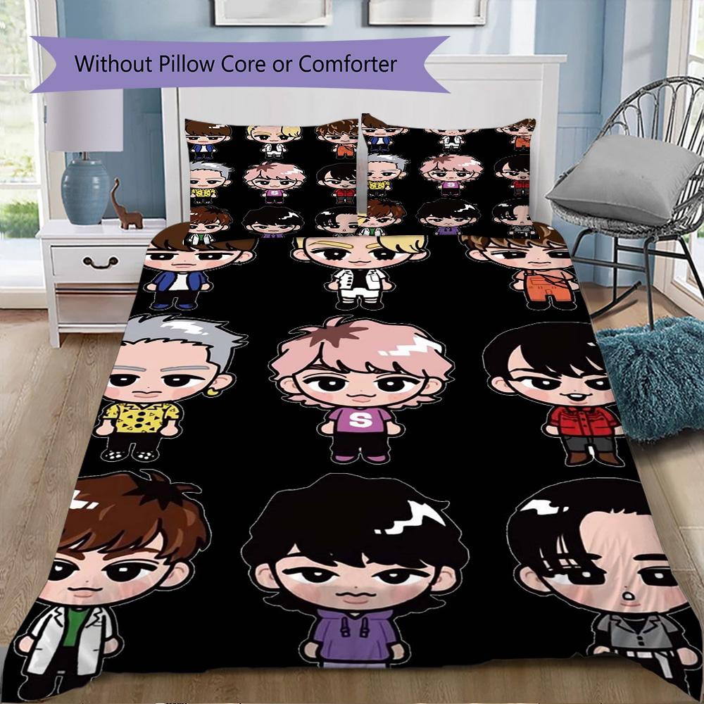 Snowman anime Pattern Bedding,Quilt Set Quilt Cover Pillowcase Home Birthday Gift (1*duvet cover+2*pillowcase,without core)ZSJT0917413