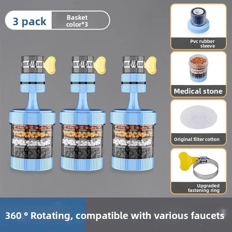 Фильтр для крана с 6-ступенчатой очисткой – Экономитель воды с защитой от брызг (Майфаньский камень) для кухни