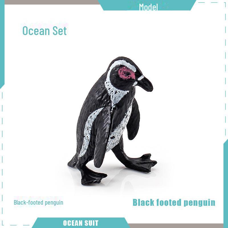 Набор моделей морских животных: Акула, черепаха, дельфин, кит, пингвин, краб и существа морского дна
