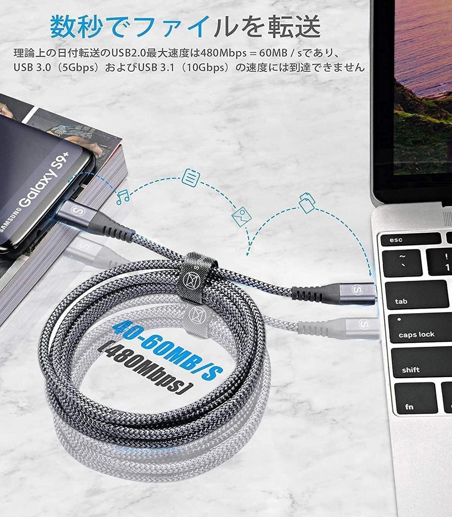 Кабель PD 60 Вт Быстрый кабель USB C - USB C для iPhone Совместим с iPhone 15 Pro iPad MacBook Samsung Galaxy Sony и другими устройствами Type-C [2 м/3 шт.,