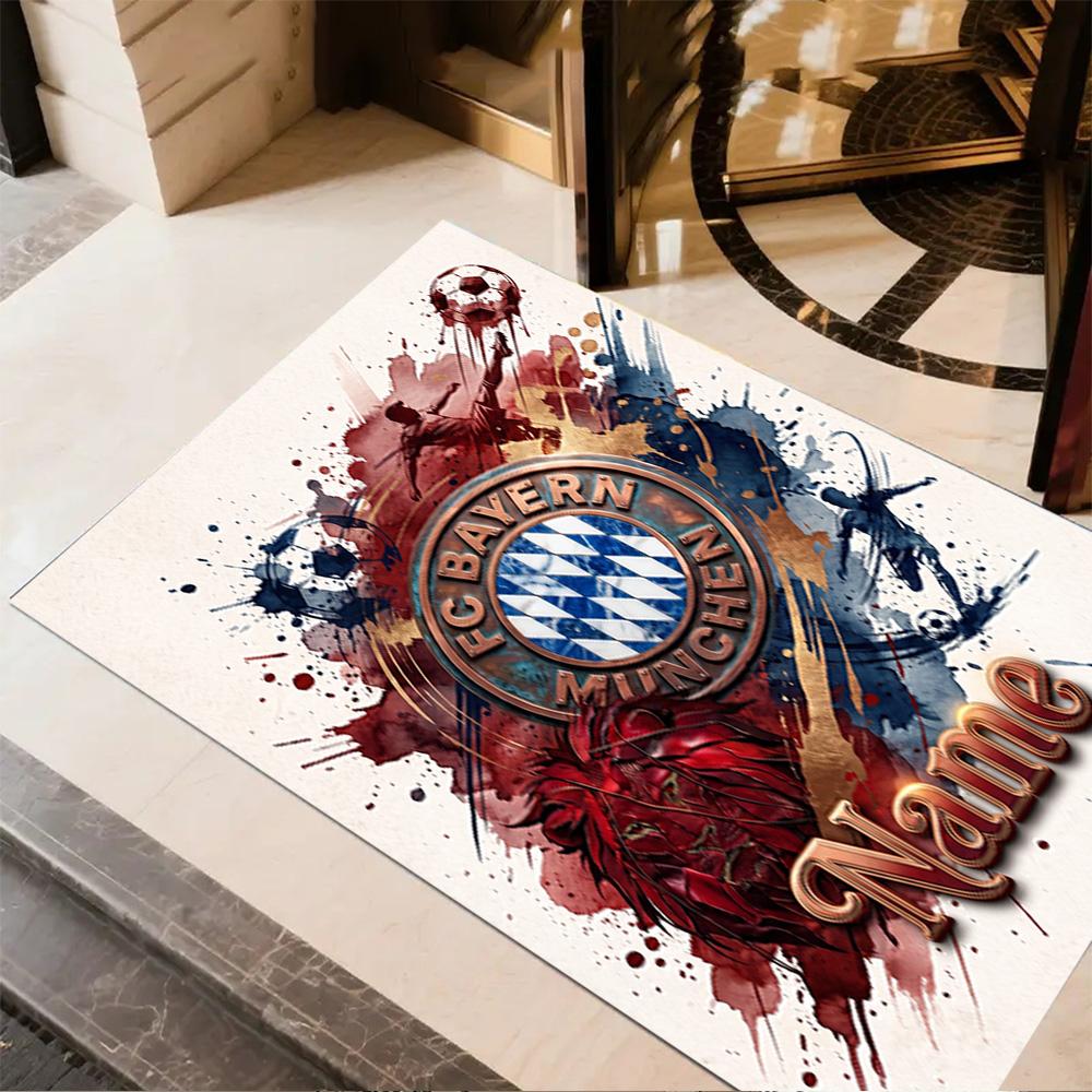 Fc Bayern Munich Fan Art Area Rug Design for Dormitory Kitchen Dining Room Game Room Antislip Carpet Anime Office Decor Birthday/Christmas Gift