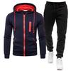Men's Jackets Fashion Hoodies Long Sleeve Zipper Hoodie + Pants Sports Suits Hooded Fleece Sweatshirts Casual Sports Sets