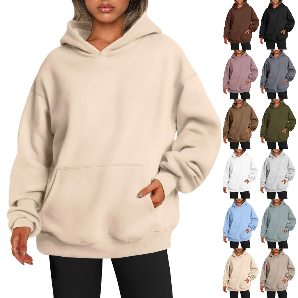 Womens Oversized Sweatshirts Fleece Hoodies Long Sleeve Shirts Pullover Fall Clothes With Pocket