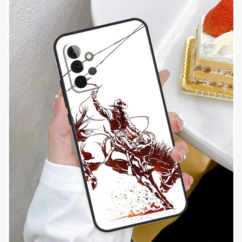 Экстремальный спорт Ковбой Родео Лассо Чехол для Samsung Galaxy A55 A35 A15 A14 A34 A54 A73 A53 A33 A23 A13 A12 A32 A52 A51