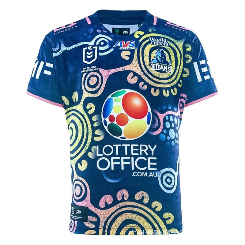 GC Titans 2026 NRL Rugby Training Jersey Mens Indigenous Edition Short Sleeve Performance Top