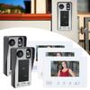 2-Wire Video Intercom 7in 3 Monitors 2 Cameras Fingerprint Password IC Card Night Vision Doorbell