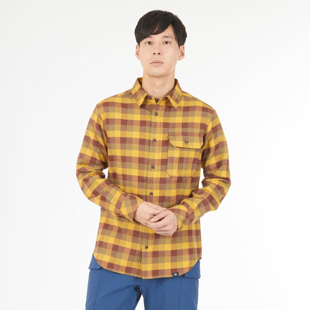 Рубашка в классическую термоклетку с длинным рукавом MIV03136 Deep Red M [Millet] для мужчин (НОВЫЙ ЛОГОТИП)