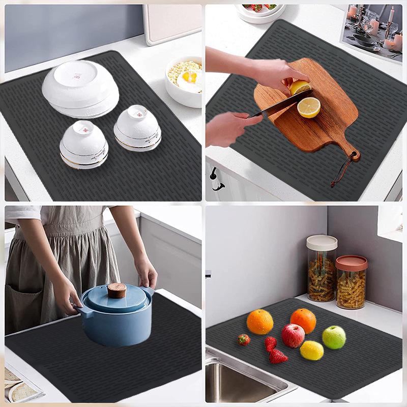 Silicone Non-slip Heat-Resistant Stove Mat - Draining & Anti-scald Placemat for Kitchen and Dining Table.