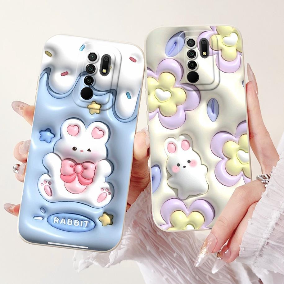 Чехол для Xiaomi Redmi 9 Милый Мультяшный Пингвин Кролик Мягкий Жидкий Силикон Ударопрочный Чехол для Xiaomi Redmi 9 Prime Redmi9 Fundas