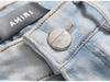 AM Punk Retro Stretch Slim Fit Casual Hole Print Skinny Jeans