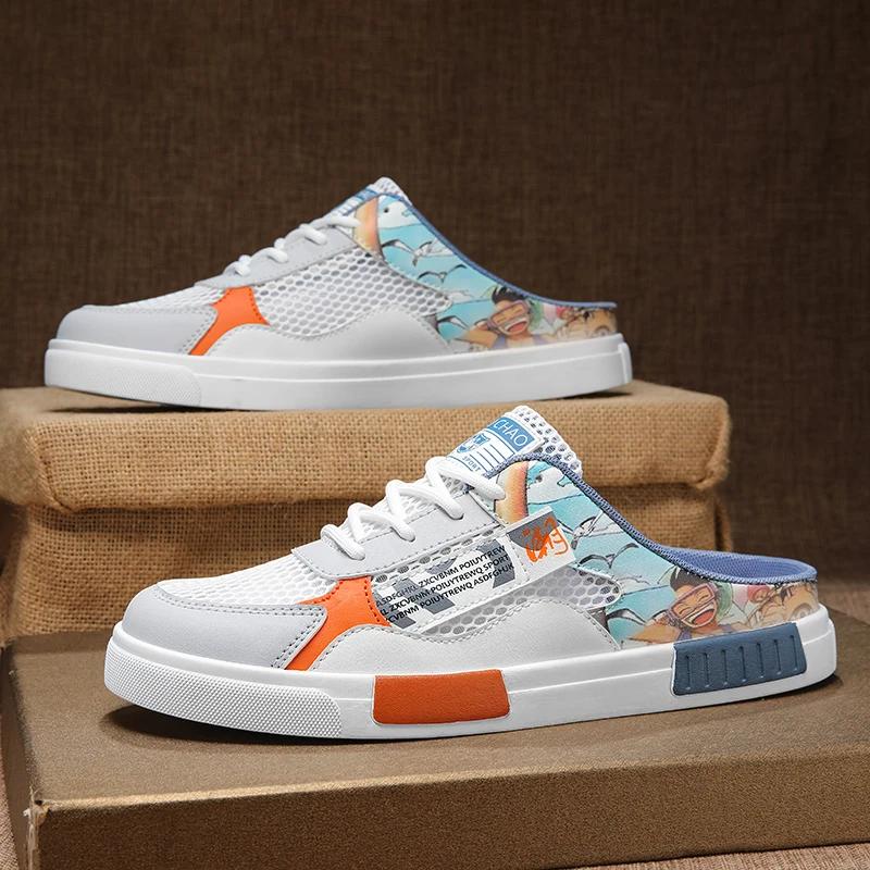 Fashion Big Size 47 Luxury Men Half Slippers Sandals Comfortable Casual Shoes Men Fashion Sneakers Anime Men Slippers Slides Footwear