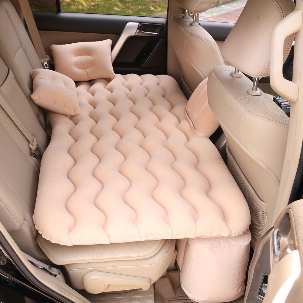 Airbed Car Seat Mattress Air Inflation Sofa Multifunction with Bag Repair Outfit 2 Pillows for Sleep Rest
