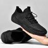 Mesh Flyknit Sneakers Men's Flat Casual Leather Shoes
