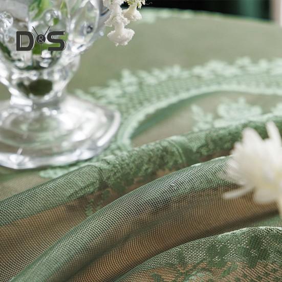 Скатерть в стиле ретро, прозрачная, кружевная, романтическая, круглая, с оборками, цветочная вышивка, защита стола, украшение для банкетов и вечеринок