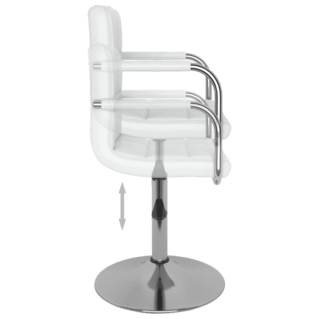 Bar Stool White Faux Leather
