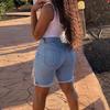 Летние женские джинсовые шорты Torn Raw Edge Shorts