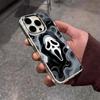 Чехол для телефона на Хэллоуин «Лицо призрака Крик» Для iPhone 17 Air 16 E 15 14 13 12 11 Plus Pro Max Гальванизированный Прозрачный Мягкий Чехол