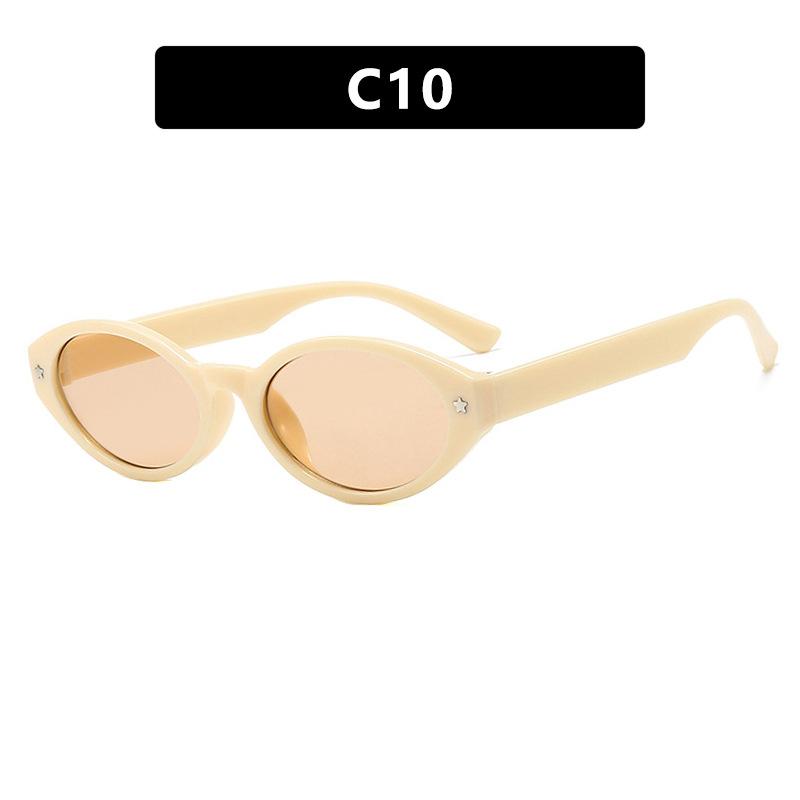 Black Small Oval Women Sunglasses Fashion Leopard Print Retro UV400 Protection Colorful Shades
