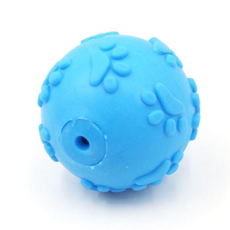 Squeaky Paw Print Dog Ball Toy TPR Rubber Molar Bite‑resistant Interactive Chew Toy for Dogs