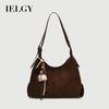 IELGY Ladies Tote Bag Suede Large Capacity Retro Underarm Bag