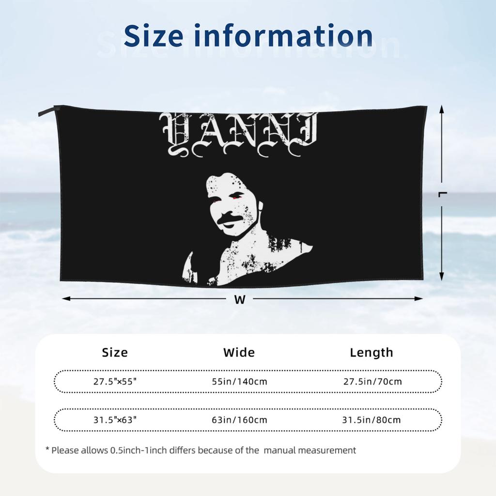 Yanni Black Metal Beach Towel Soft Microfiber Quick Dry Absorbent Quick Towels For Bath