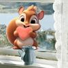 Cute Cartoon Squirrel Static Cling Window Stickers No Glue for Living Room Bedroom Home Decor Removable Reusable
