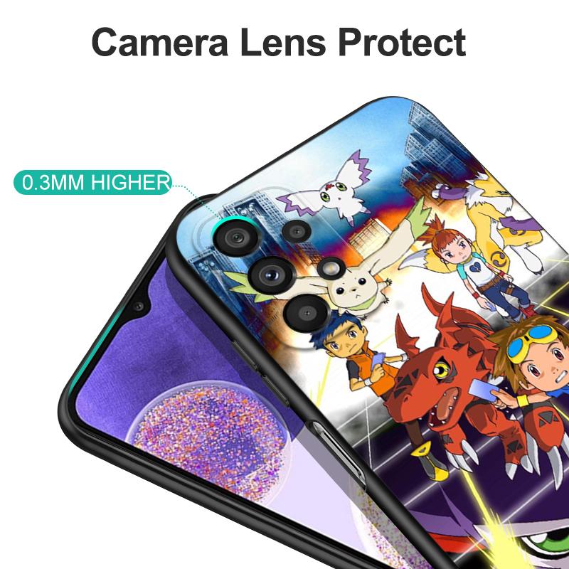 Black Tpu Case For Samsung Galaxy M53 M13 M62 A12 A22 A32 A42 A52 A72 4g 5g A20S Back Cover Digimon Dinosaur Anime