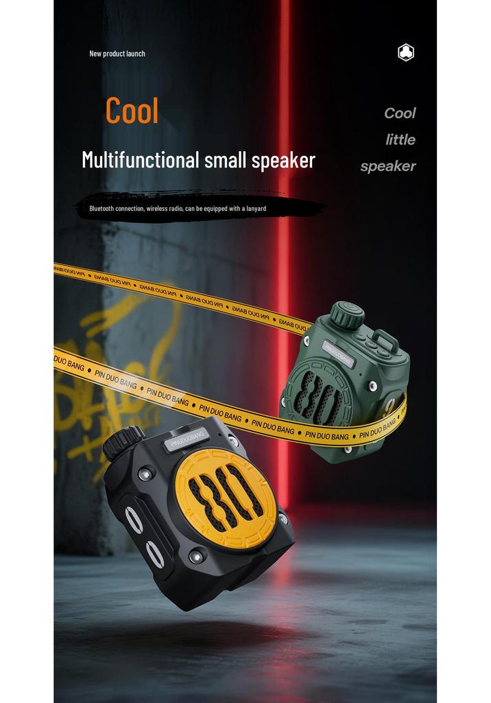 P80 Mech Mini Bluetooth Уличный Динамик - Портативный Беспроводной Сабвуфер со Слот-Картой и Радио