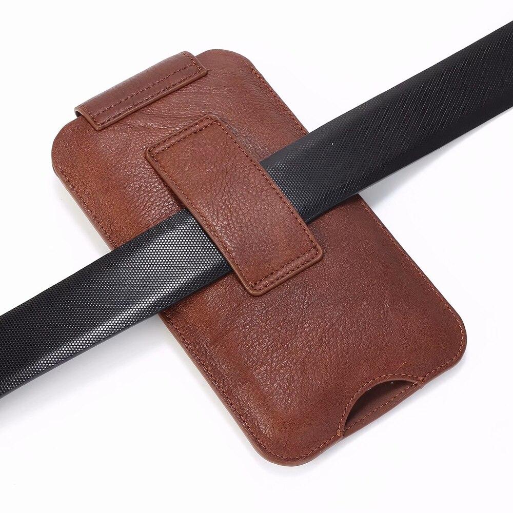 Universal Pouch Belt Clip Holster Case Genuine Leather Belt Phone Pouch For Samsung S21 Ultra S20 Plus Note 20 10 Pro Lite 9 Cellphone Protective Bag