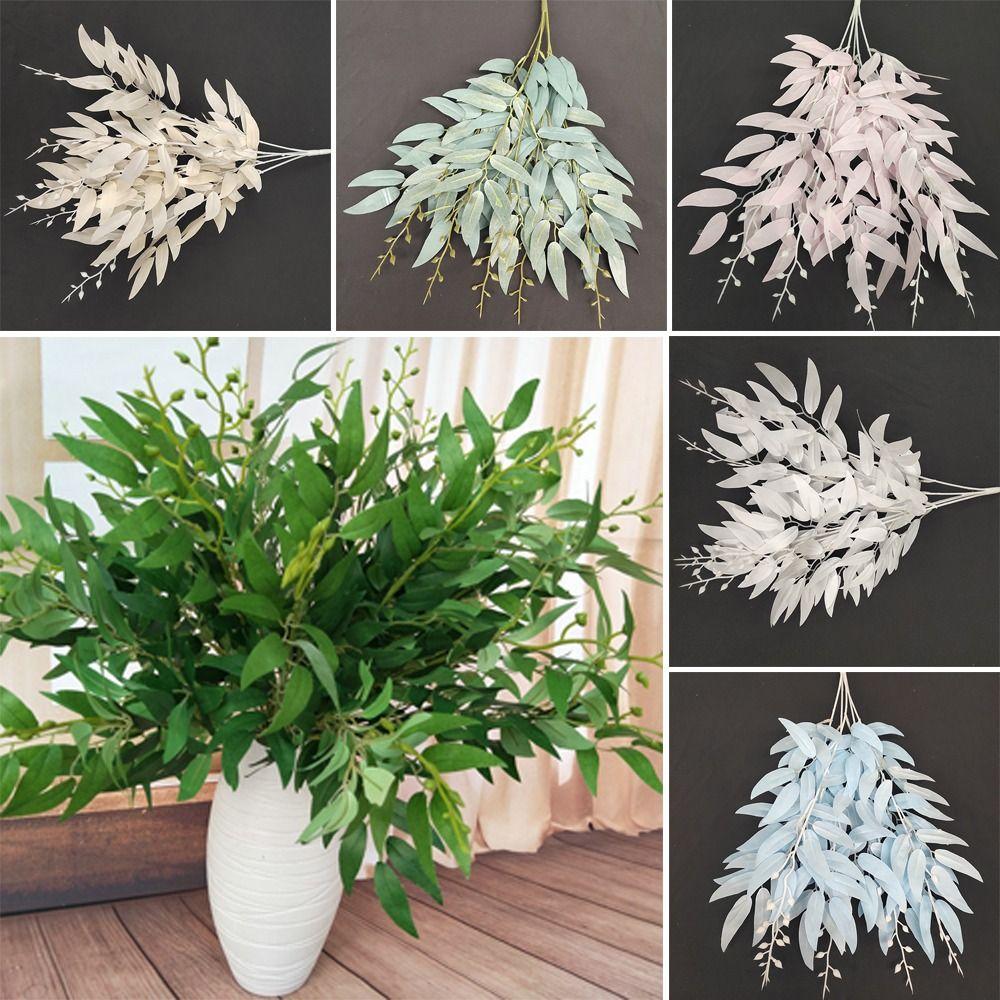 Fake Artificial Leaf Silk Vine Plants High Quality Willow Leaf  Home