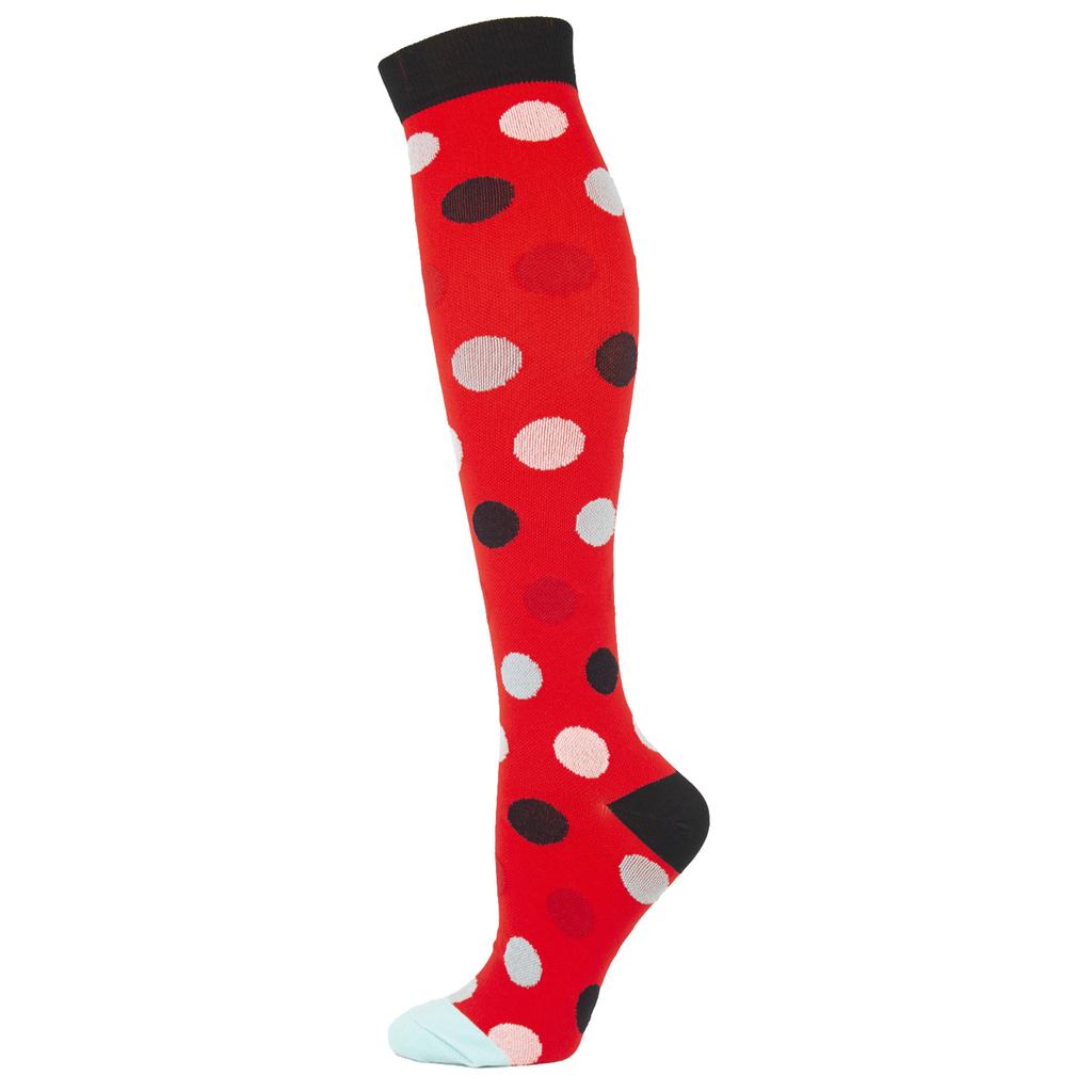 Women's Absorb Sweat Print Nylon Long Tube Compression Outdoor Sports Socks