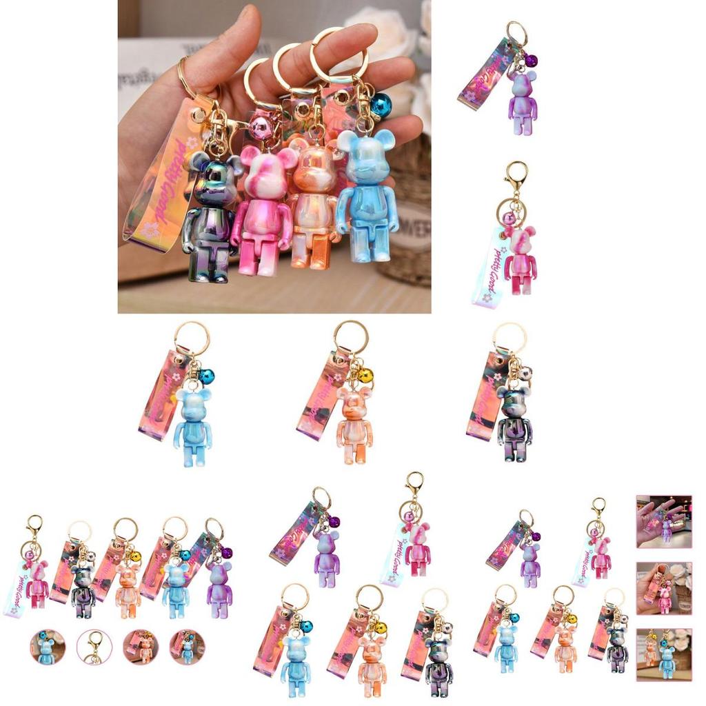 Очаровательный акриловый брелок в виде медвежонка, подвеска для автомобиля, подарок для семьи и друзей