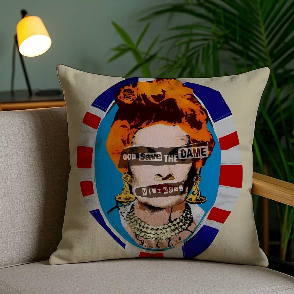 Luxurious Design Save The Queen-A Pillow Case Anti-dustmite Pillowcase Invisible zipper silky short plush Sofa cushion cover