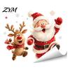 Transparent Decorative Stickers Christmas Static Window Clings, Removable Glass Decals, Snowman Santa Reindeer Nutcracker Winter Holiday Art