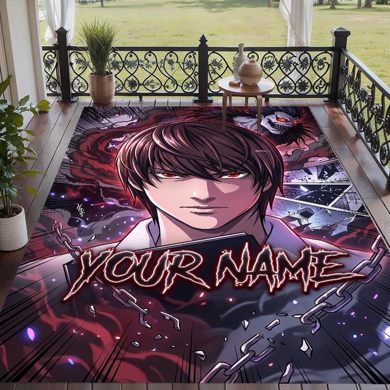 Custom Text Death Note Pattern Floor Rug Soft Indoor Carpet Mat Living Room Bedroom
