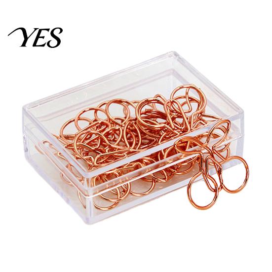 Cute Office Stationery Supplies 10PCS Rose Gold Metal Paper Clips, Decorative Cartoon Shape Desk Accessories Bookmarks, Creative Documents Organizers