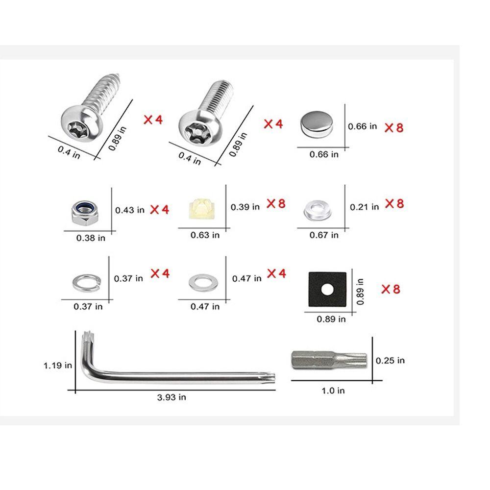 Silver Self-Tapping Screw Anti-Theft Sheet Metal Screws Security Button Head License Plate