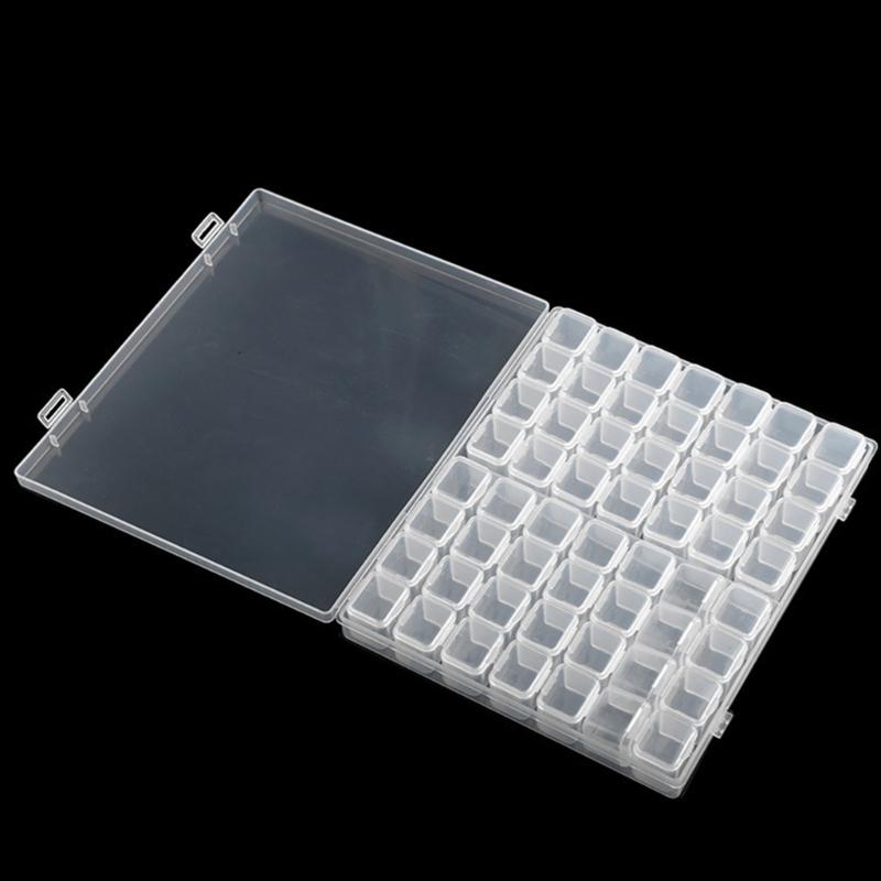 56 Grids Jewelry Box DIY  Drill Box Nail Art Organizer for Rhinestone Bead Storage for Case for Rings Ea