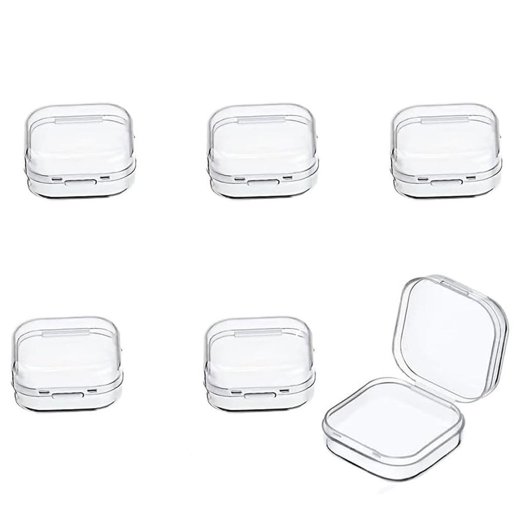 6/12/24 Mini Storage Box Transparent Plastic Jewelry Storage Box Container Portable Earring Ring Earplugs Packaging Storage Case
