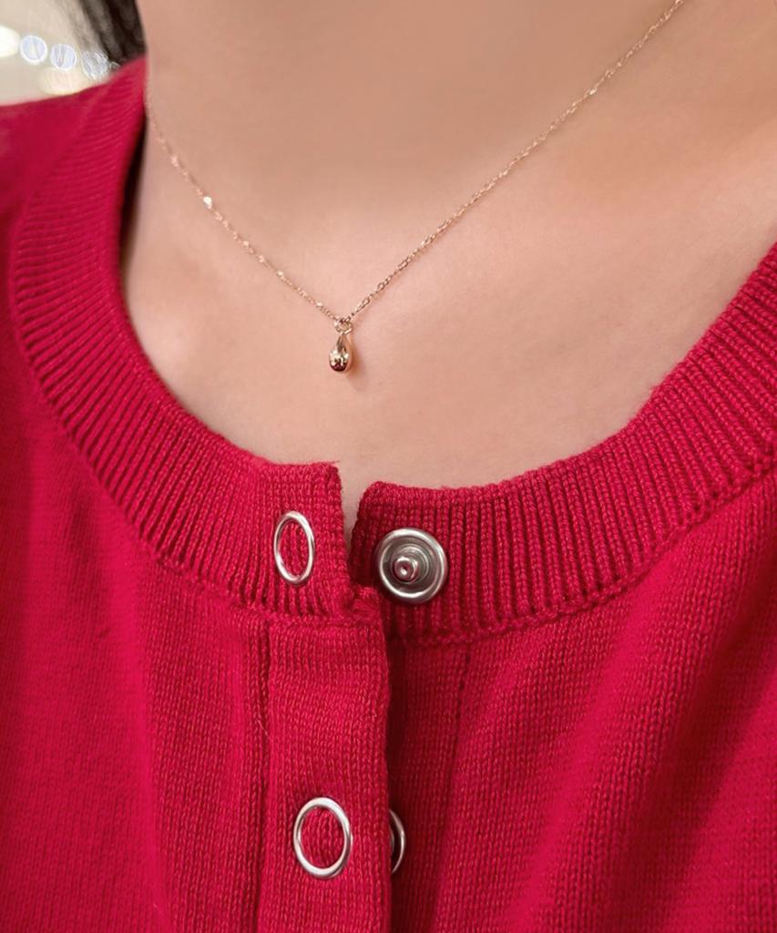 J-Rahel [14K/18K Gold] Droplet Pendant Necklace