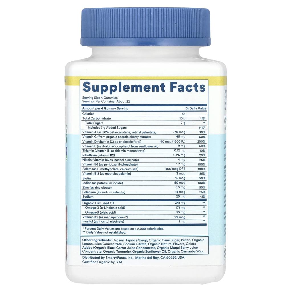 Organic, Men's Multi & Omega Gummies, Raspberry, Orange, Cherry Flavors, Organic Gummies, 90 Pieces