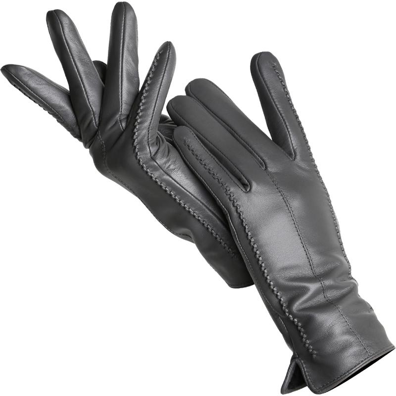 Fashion Women's Gloves Color Sheepskin Winter Warm Thin Touch Screen Gloves High Quality