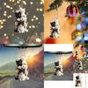 Charming 2d Acrylic Cream Cat Hanging Ornament For Car Rearview Mirror Decor