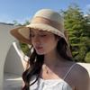 Hollow Out Straw Weaving Beach Hat Foldable Bow Fisherman Cap Equestrian Hat Bucket Hat Summer