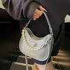 Korean Version of Trendy Handbag Women's 2025 Autumn New Fashion Small Square Bag Versatile Pearl Shoulder Women's Bag