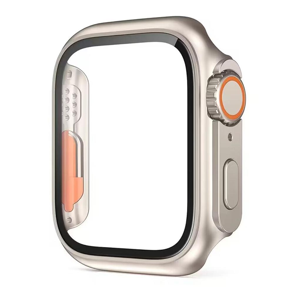Защитная пленка и чехол для Apple Watch 45мм 40мм 44мм 41мм 42мм 38мм PC Чехол+Стекло Пленка Изменить на Ultra Series 9 8 7 6 5 4 3 SE