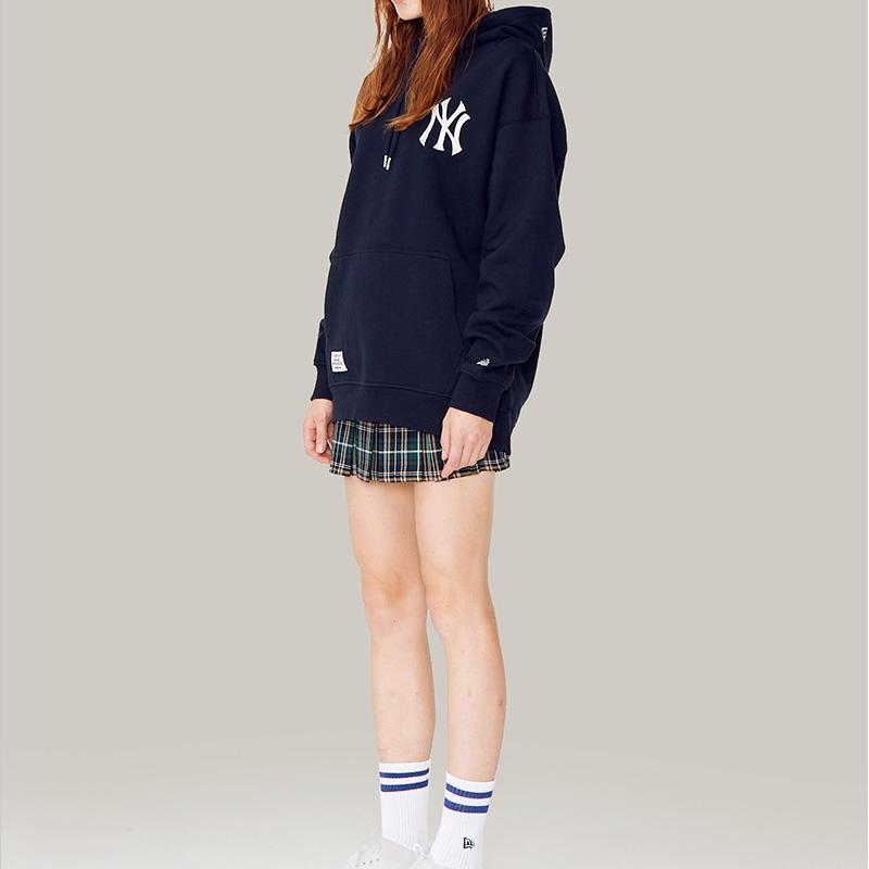 New Era FW21 Серия MLB Нью-Йорк Янкиз Худи с принтом в виде спутниковой карты Унисекс худи Темно-синий 12866528