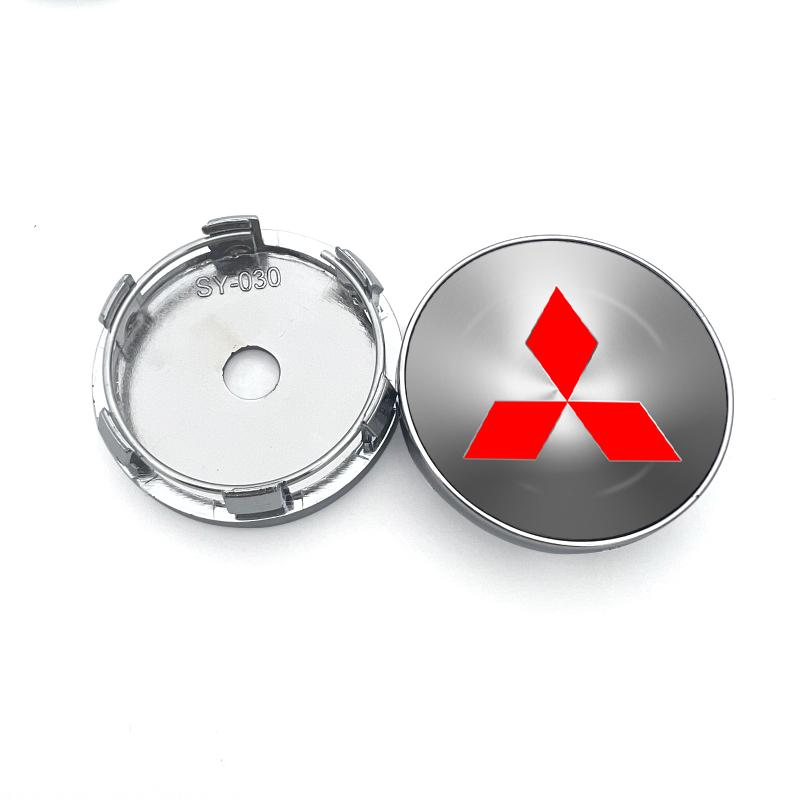 4PCS 56 60mm Car Styling Wheel Center Hub Caps Rim Cover Badge Emblem Sticker For Mitsubishi ASX Lancer 10 Pajero Outlander L200