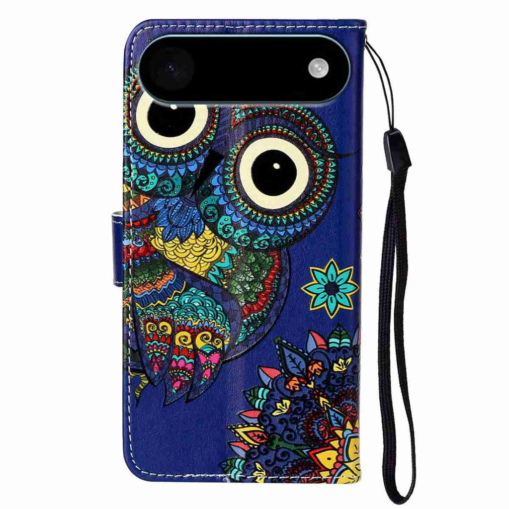 For iPhone 17 Air Case Pattern Leather Wallet Phone Cover with Strap